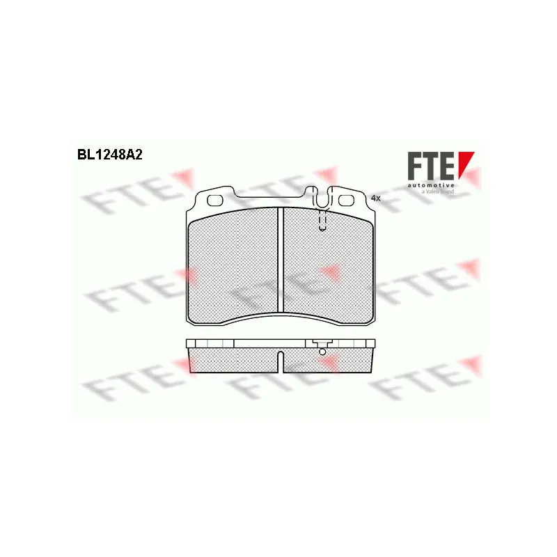 Jeu de 4 plaquettes de frein avant FTE BL1248A2
