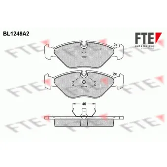 Jeu de 4 plaquettes de frein avant FTE BL1249A2