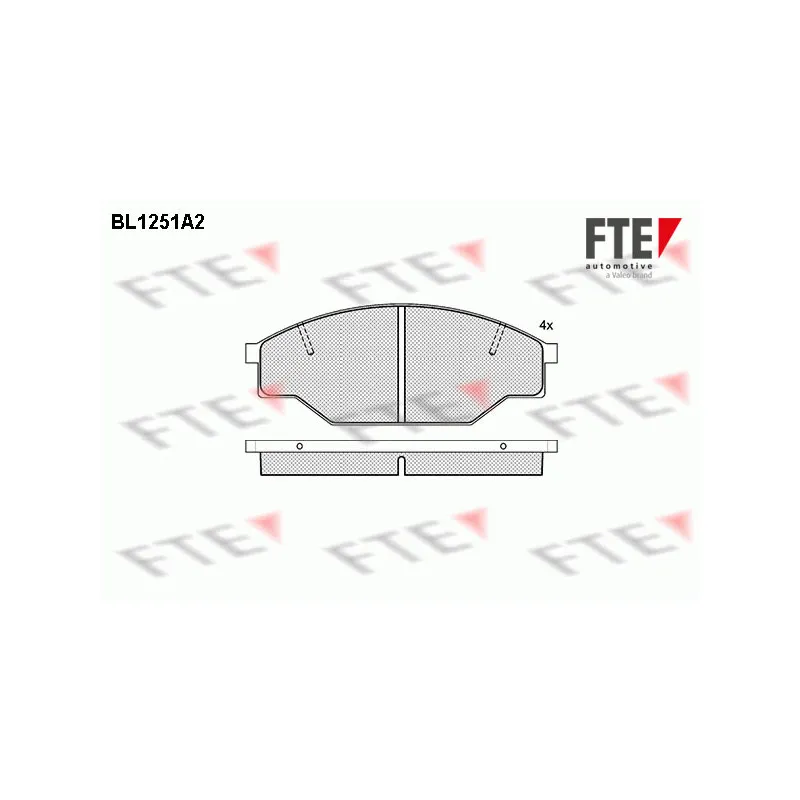 Jeu de 4 plaquettes de frein avant FTE BL1251A2