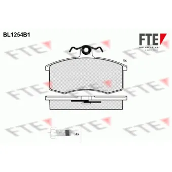 Jeu de 4 plaquettes de frein avant FTE BL1254B1