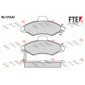 Jeu de 4 plaquettes de frein avant FTE BL1255A2