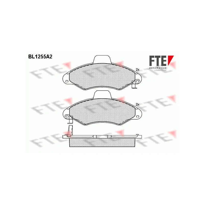 Jeu de 4 plaquettes de frein avant FTE BL1255A2