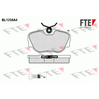 Jeu de 4 plaquettes de frein avant FTE BL1256A4