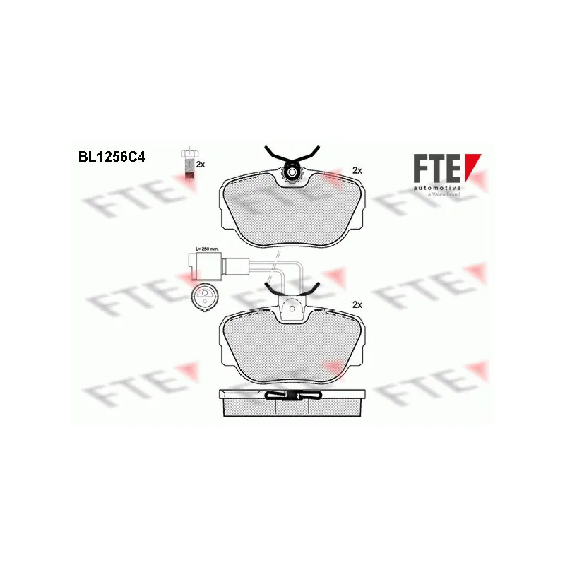 Jeu de 4 plaquettes de frein avant FTE BL1256C4
