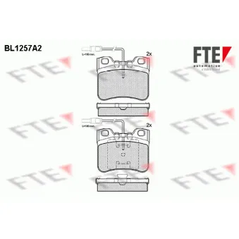 Jeu de 4 plaquettes de frein avant FTE BL1257A2