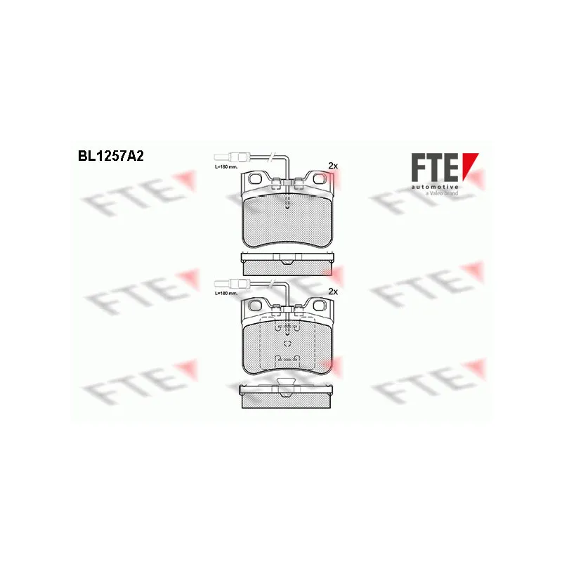 Jeu de 4 plaquettes de frein avant FTE BL1257A2