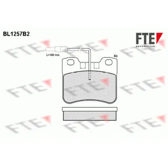 Jeu de 4 plaquettes de frein avant FTE BL1257B2