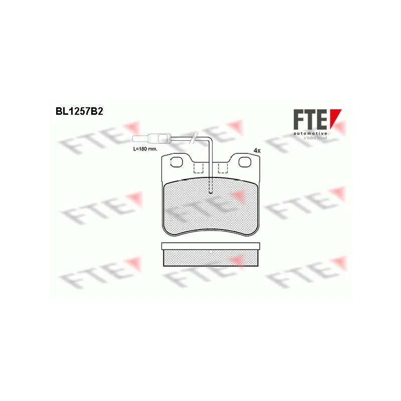 Jeu de 4 plaquettes de frein avant FTE BL1257B2