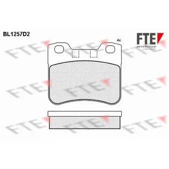 Jeu de 4 plaquettes de frein avant FTE BL1257D2