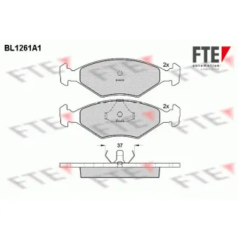 Jeu de 4 plaquettes de frein avant FTE BL1261A1