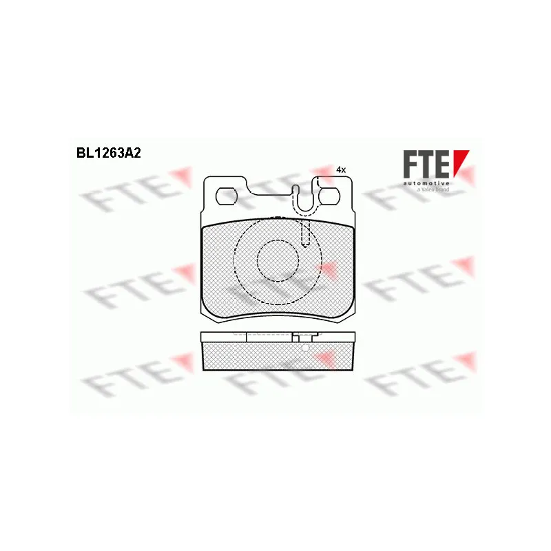 Jeu de 4 plaquettes de frein arrière FTE BL1263A2