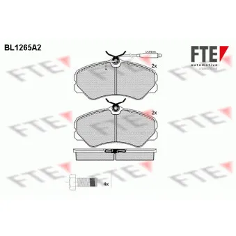 Jeu de 4 plaquettes de frein avant FTE BL1265A2