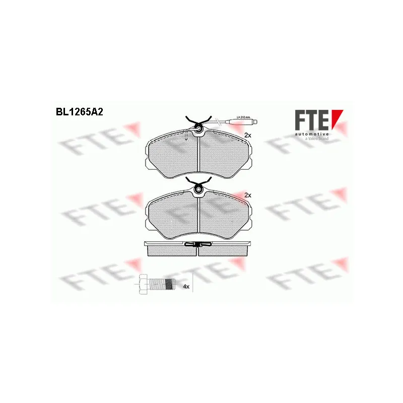 Jeu de 4 plaquettes de frein avant FTE BL1265A2