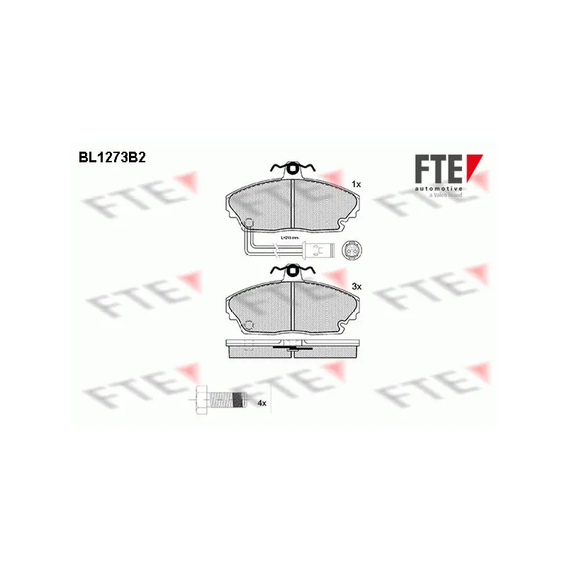 Jeu de 4 plaquettes de frein avant FTE BL1273B2