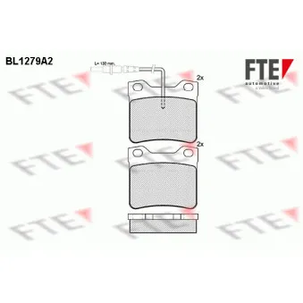 Jeu de 4 plaquettes de frein arrière FTE BL1279A2