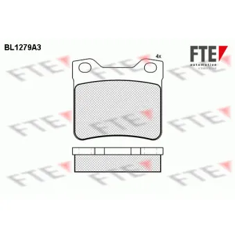 Jeu de 4 plaquettes de frein arrière FTE BL1279A3