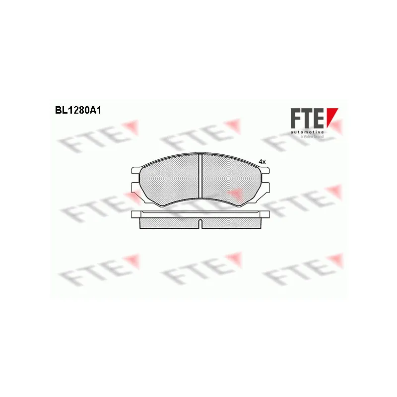 Jeu de 4 plaquettes de frein avant FTE BL1280A1