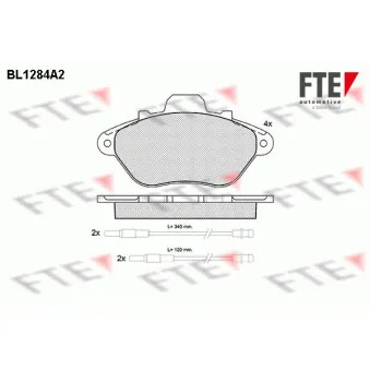 Jeu de 4 plaquettes de frein avant FTE BL1284A2
