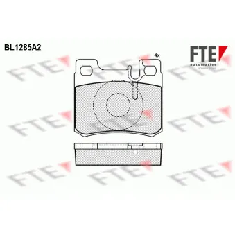 Jeu de 4 plaquettes de frein arrière FTE BL1285A2