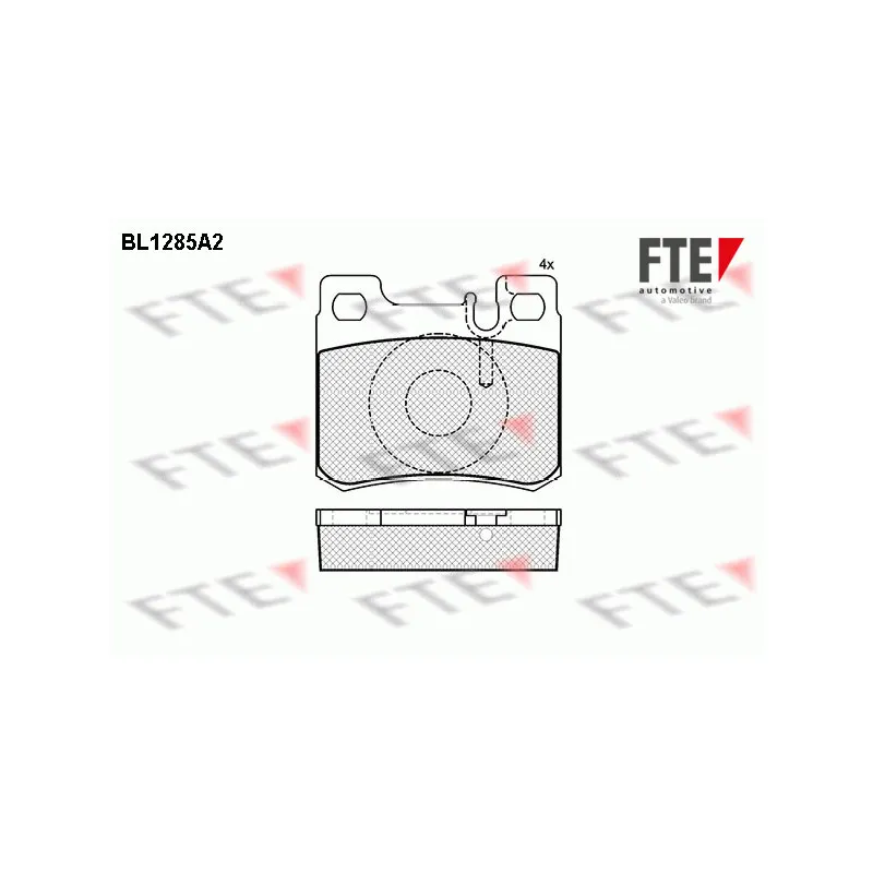 Jeu de 4 plaquettes de frein arrière FTE BL1285A2