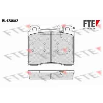 Jeu de 4 plaquettes de frein avant FTE BL1286A2