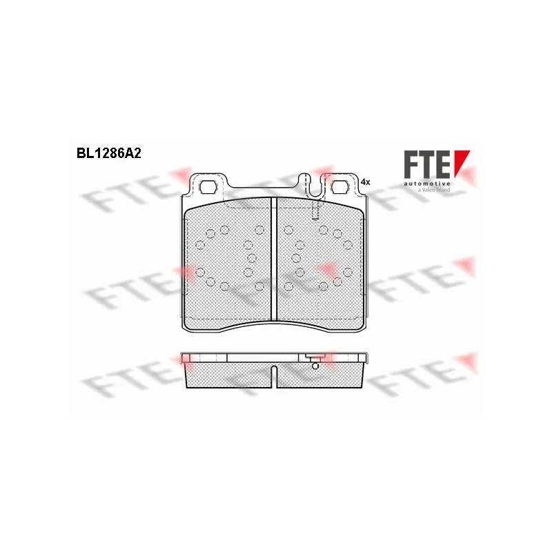 Jeu de 4 plaquettes de frein avant FTE BL1286A2