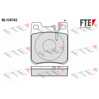 Jeu de 4 plaquettes de frein arrière FTE BL1287A2