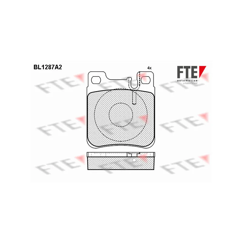 Jeu de 4 plaquettes de frein arrière FTE BL1287A2