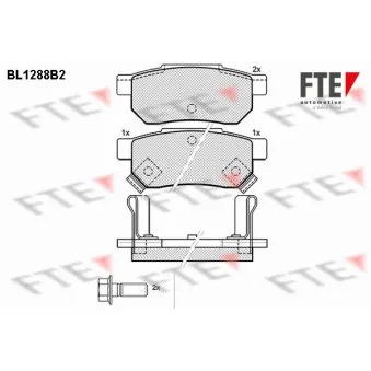 Jeu de 4 plaquettes de frein arrière FTE BL1288B2