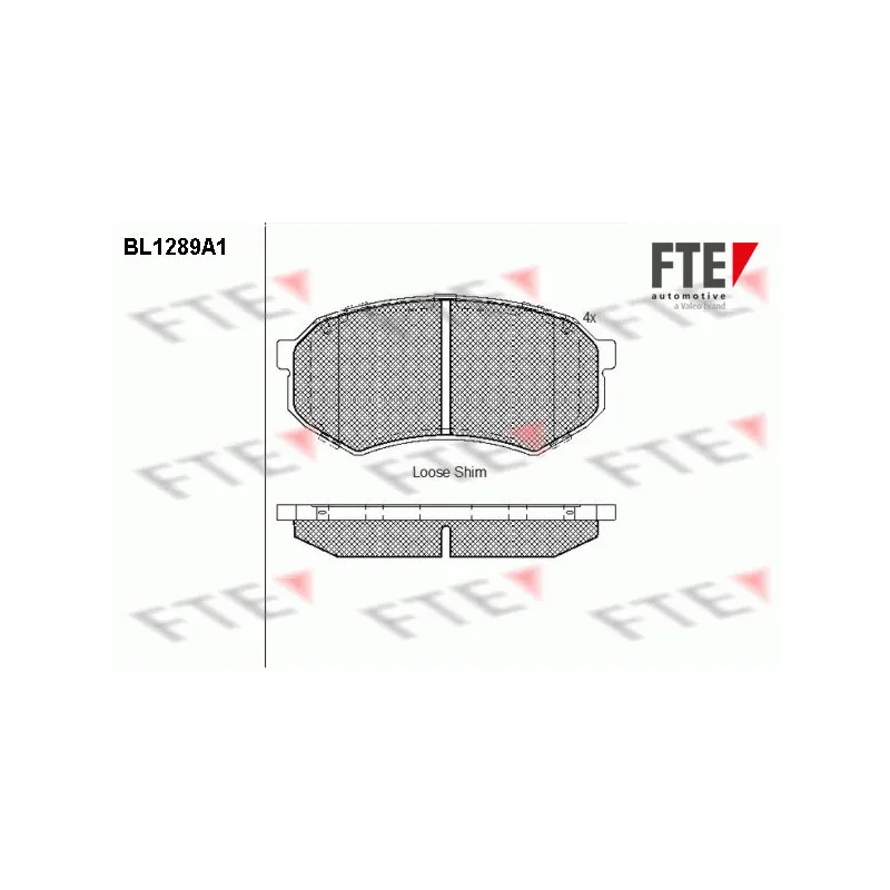 Jeu de 4 plaquettes de frein avant FTE BL1289A1