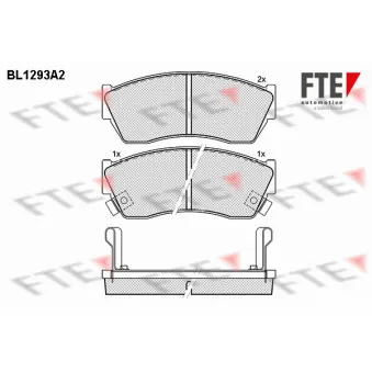 Jeu de 4 plaquettes de frein avant FTE BL1293A2