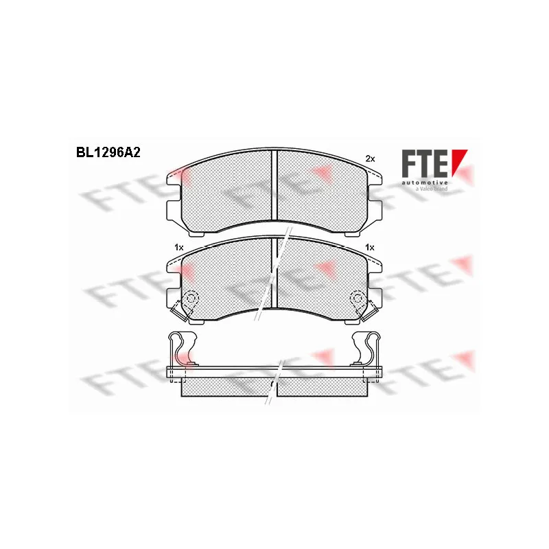 Jeu de 4 plaquettes de frein avant FTE BL1296A2