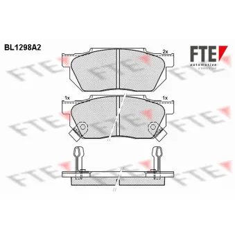 Jeu de 4 plaquettes de frein avant FTE BL1298A2