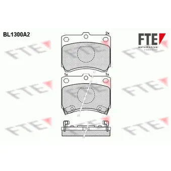 Jeu de 4 plaquettes de frein avant FTE BL1300A2