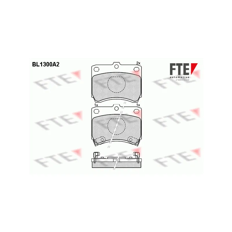 Jeu de 4 plaquettes de frein avant FTE BL1300A2