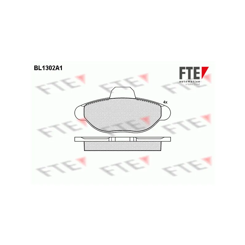 Jeu de 4 plaquettes de frein avant FTE BL1302A1