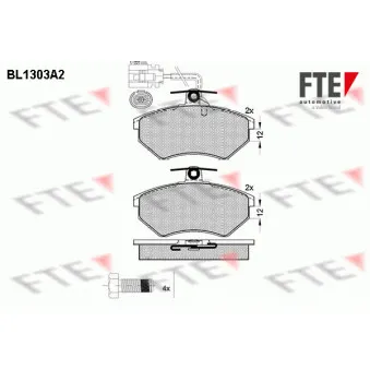 Jeu de 4 plaquettes de frein avant FTE BL1303A2