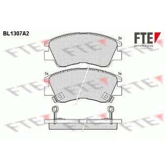 Jeu de 4 plaquettes de frein avant FTE BL1307A2