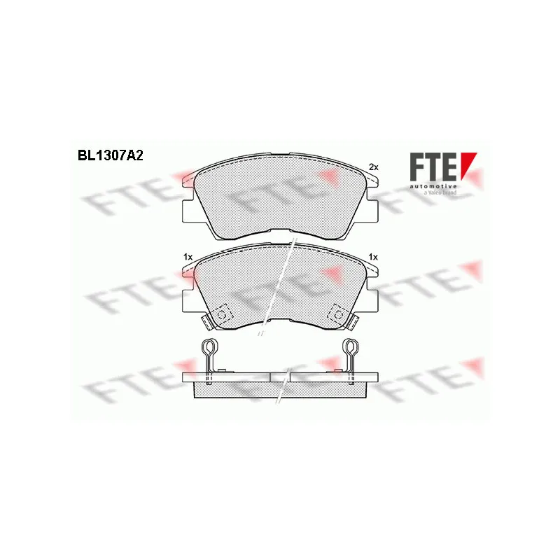 Jeu de 4 plaquettes de frein avant FTE BL1307A2