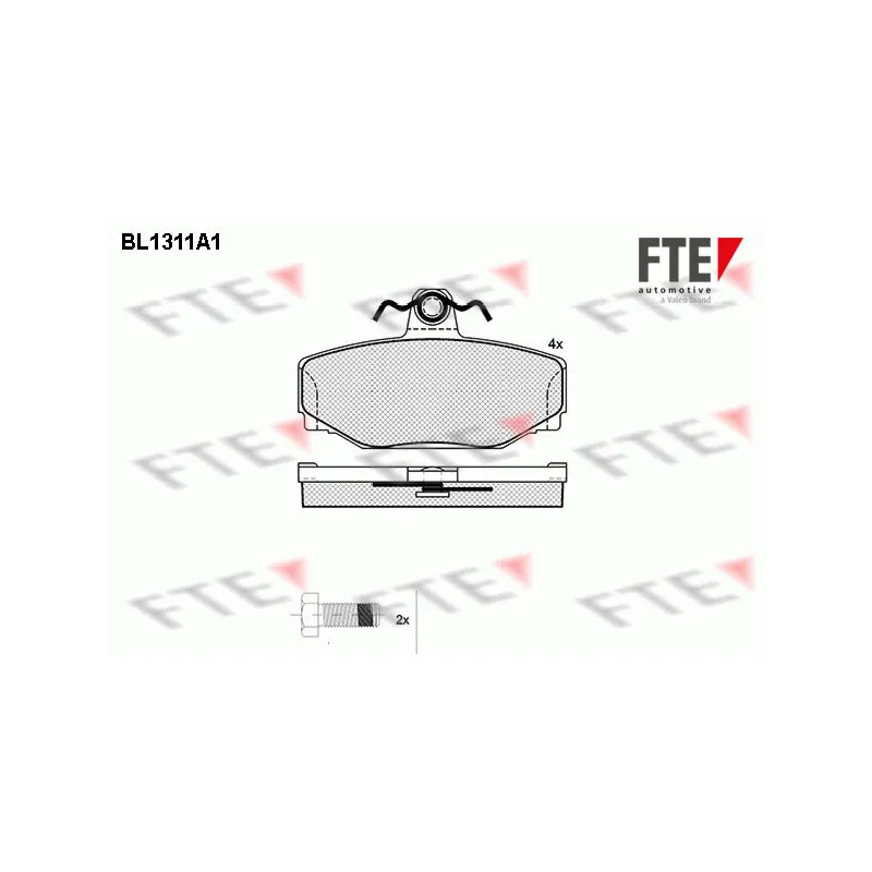 Jeu de 4 plaquettes de frein arrière FTE BL1311A1