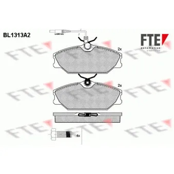 Jeu de 4 plaquettes de frein avant FTE BL1313A2