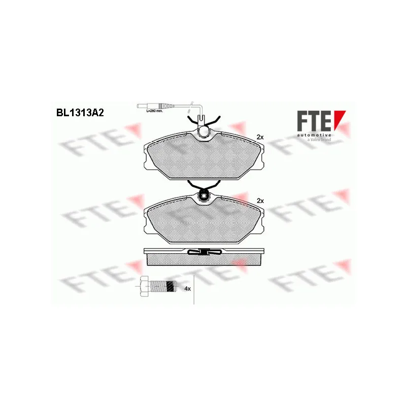 Jeu de 4 plaquettes de frein avant FTE BL1313A2