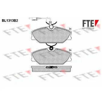 Jeu de 4 plaquettes de frein avant FTE BL1313B2
