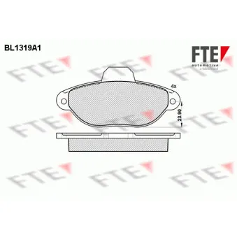 Jeu de 4 plaquettes de frein avant FTE BL1319A1