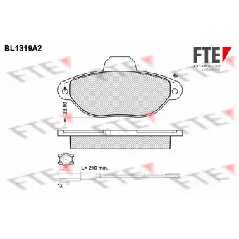 Jeu de 4 plaquettes de frein avant FTE BL1319A2
