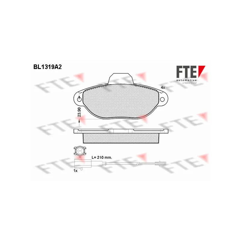Jeu de 4 plaquettes de frein avant FTE BL1319A2