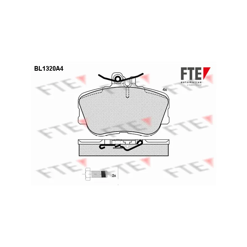 Jeu de 4 plaquettes de frein avant FTE BL1320A4