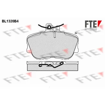 Jeu de 4 plaquettes de frein avant FTE BL1320B4