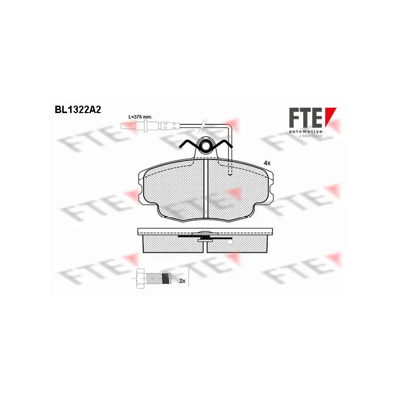 Jeu de 4 plaquettes de frein avant FTE BL1322A2