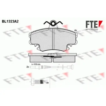 Jeu de 4 plaquettes de frein avant FTE BL1323A2